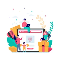 E-Commereces An Family buy a product in online platform